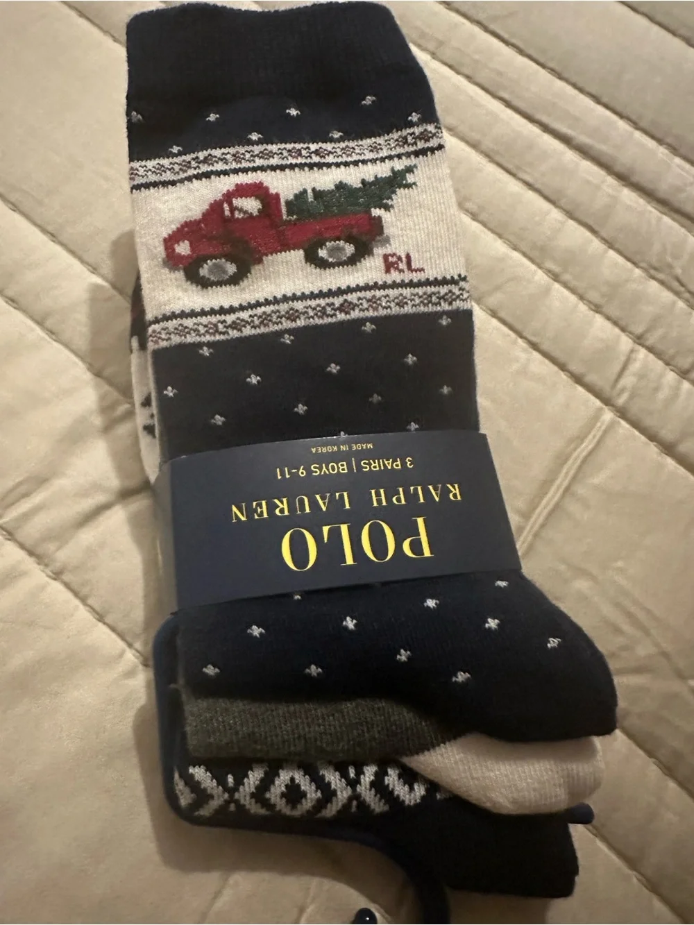 Polo Ralph Lauren Little and Big Boys' Holiday Truck Socks, 3-Piece Set